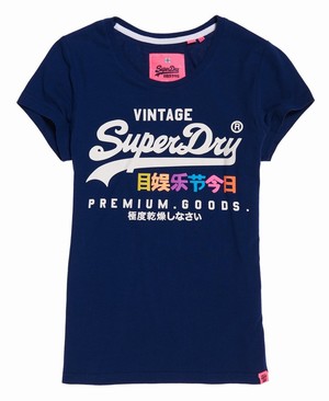 Superdry Premium Goods Puff Női Pólók Sötétkék | CEOGQ2916